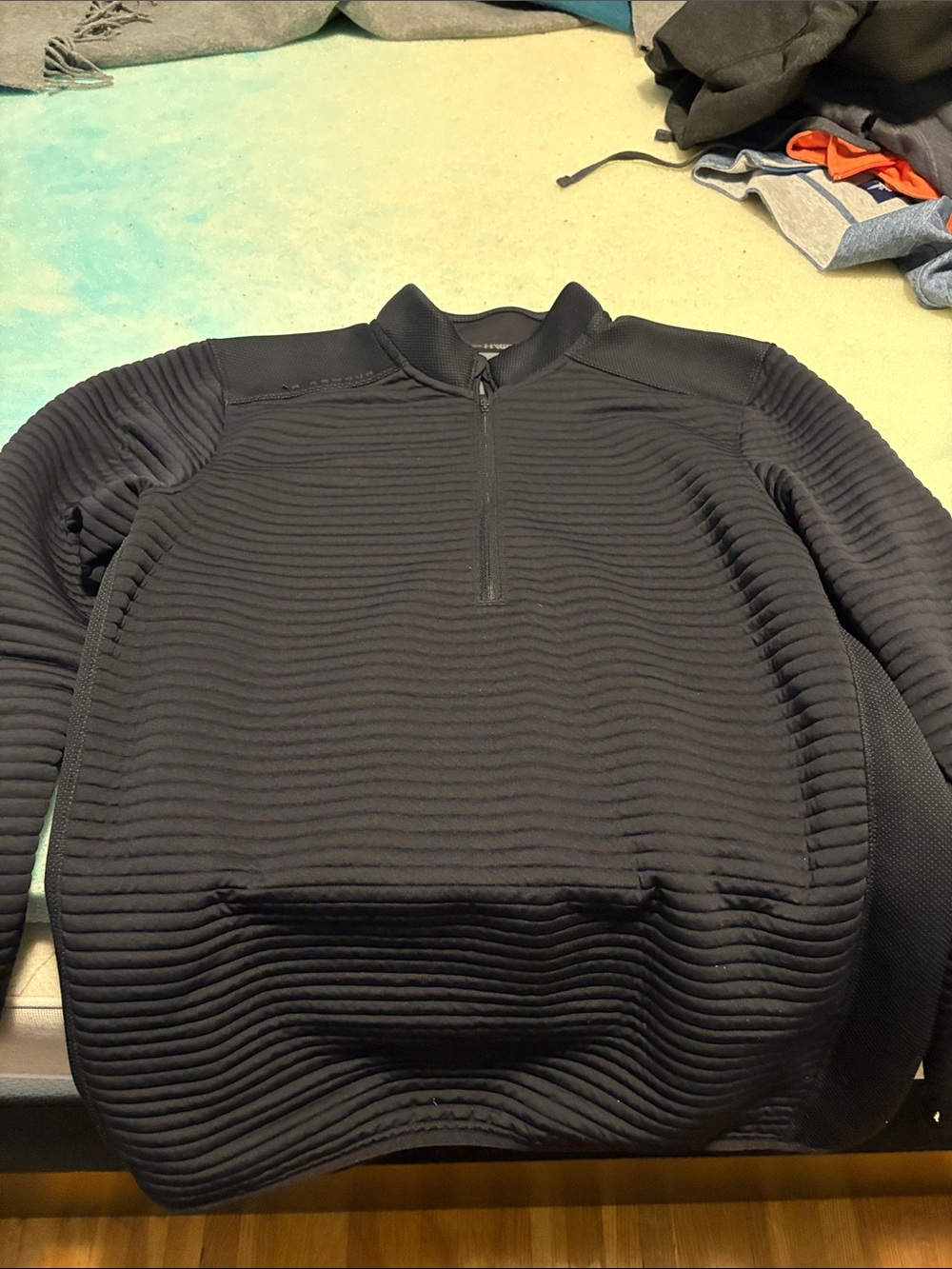 Under Armour Golf Men's Black Ribbed Quarter-Zip Pullover
